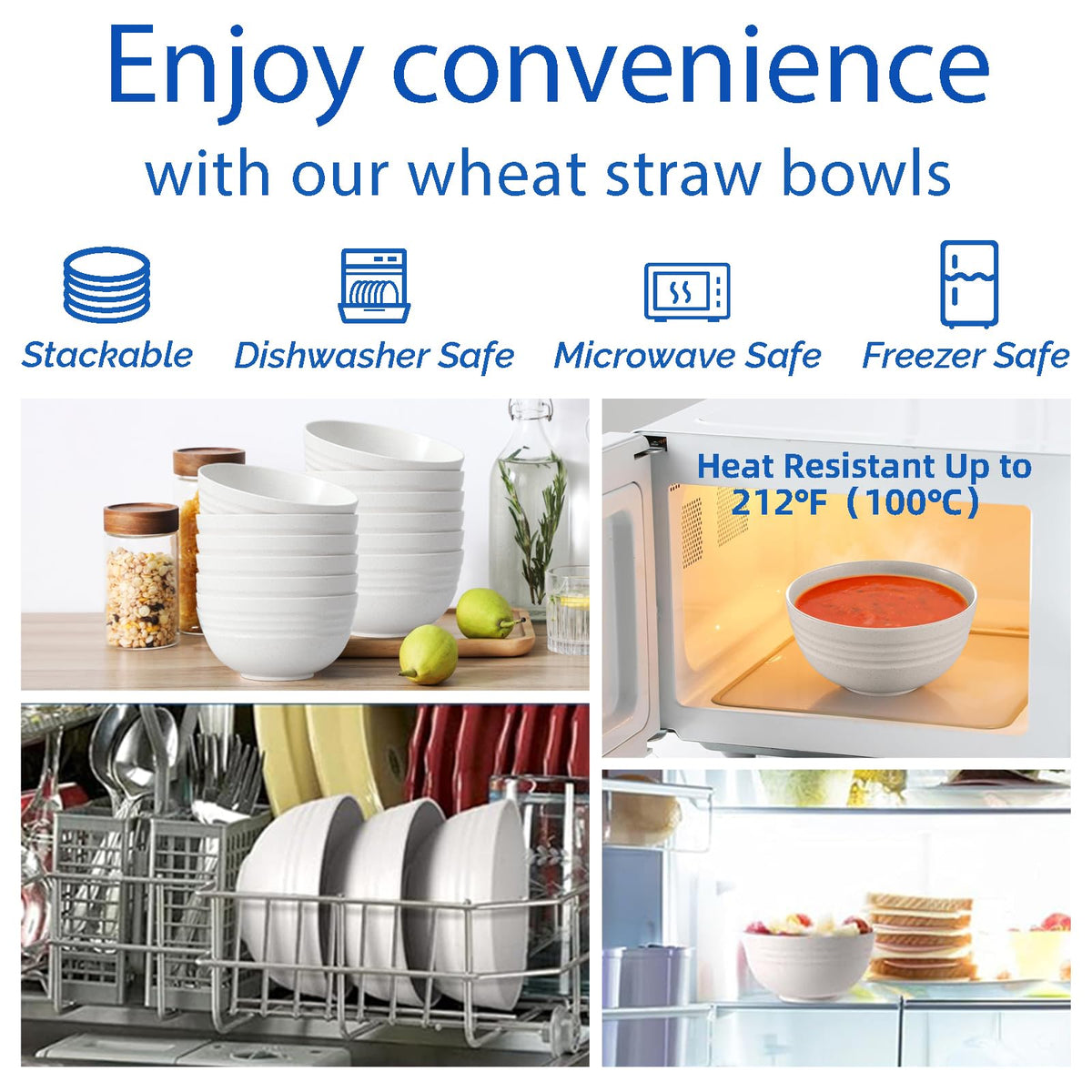 34 Oz BPA-Free Soup Bowls Set of 6 G160469