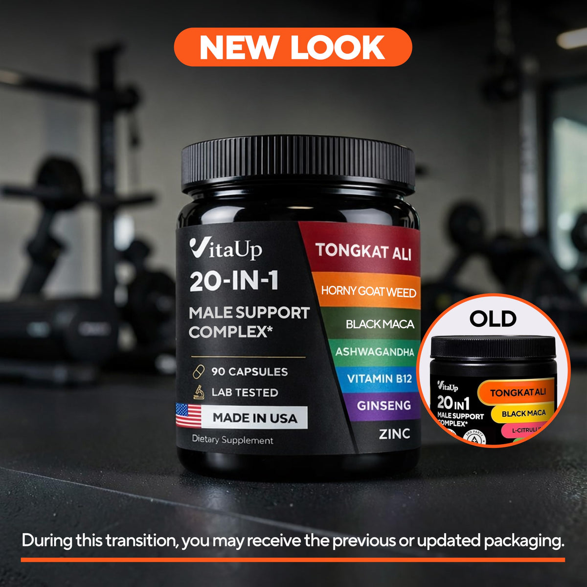 90 Vegan Caps Men Supplements with Tongkat Ali, Black Maca Root, Zinc, Vitamin B12 Q437314