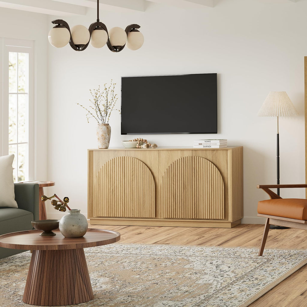 65" Oak Sideboard Buffet Cabinet with Storage T512338