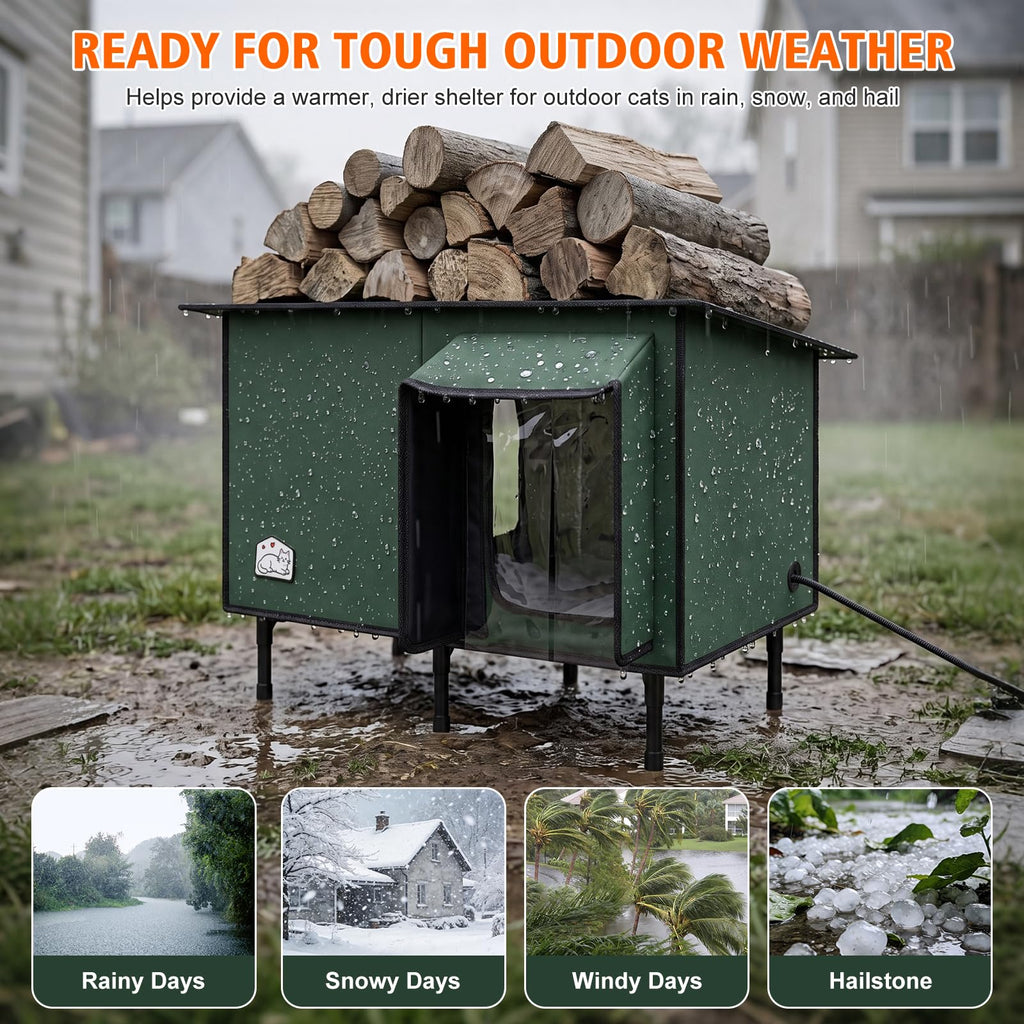 Heated Outdoor Cat House Y931