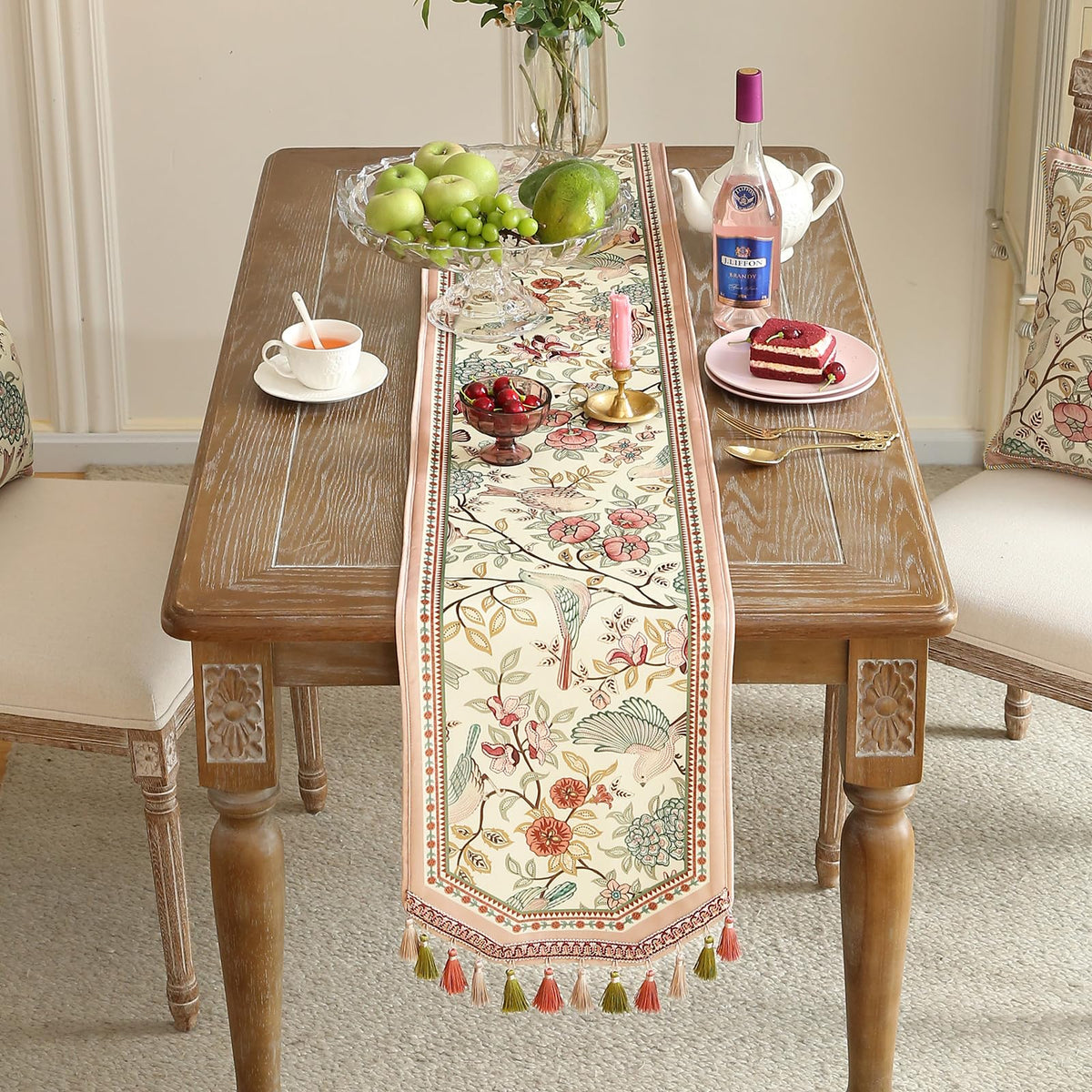 Vintage French Velvet Table Runner Z3841