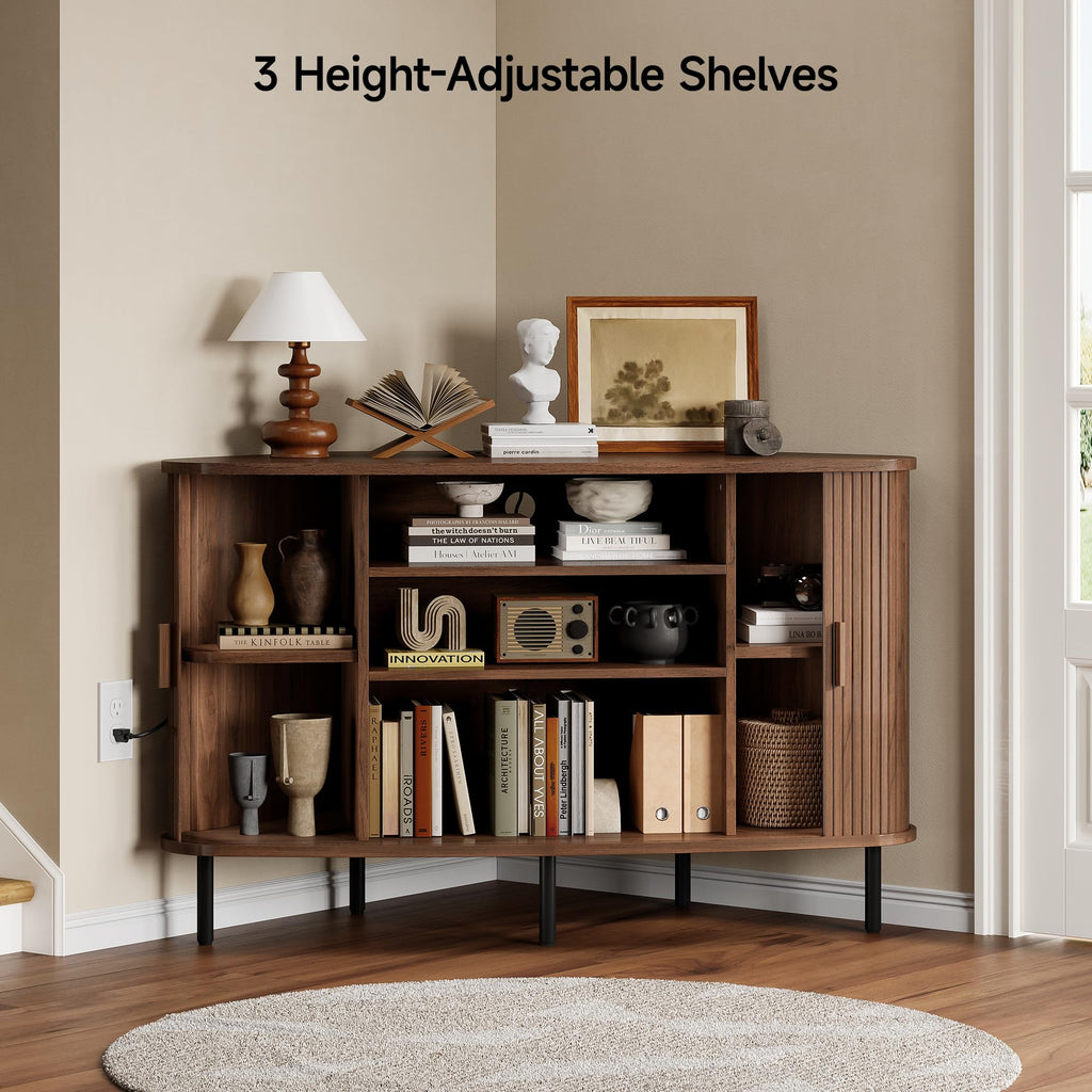 47" Walnut Corner TV Stand R10162