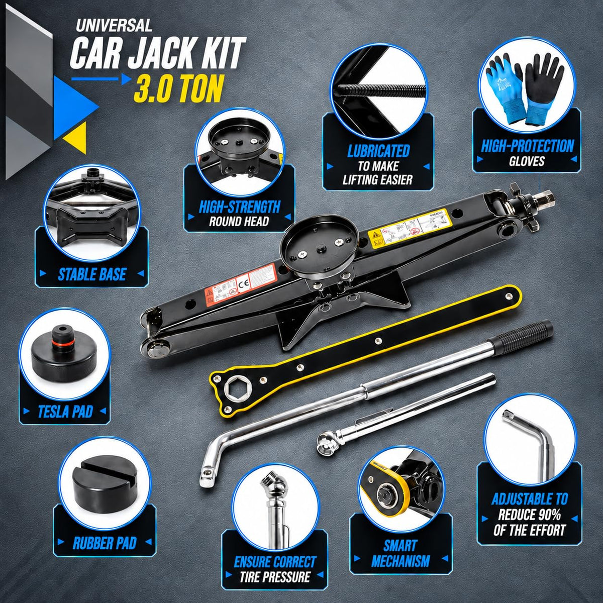 3 Ton Scissor Jack Kit M94861