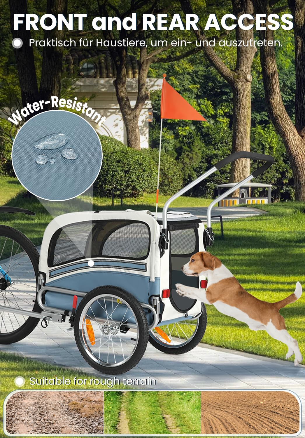 2 in 1 Pet Bicycle Trailer with 6" Stroller Wheel Y268