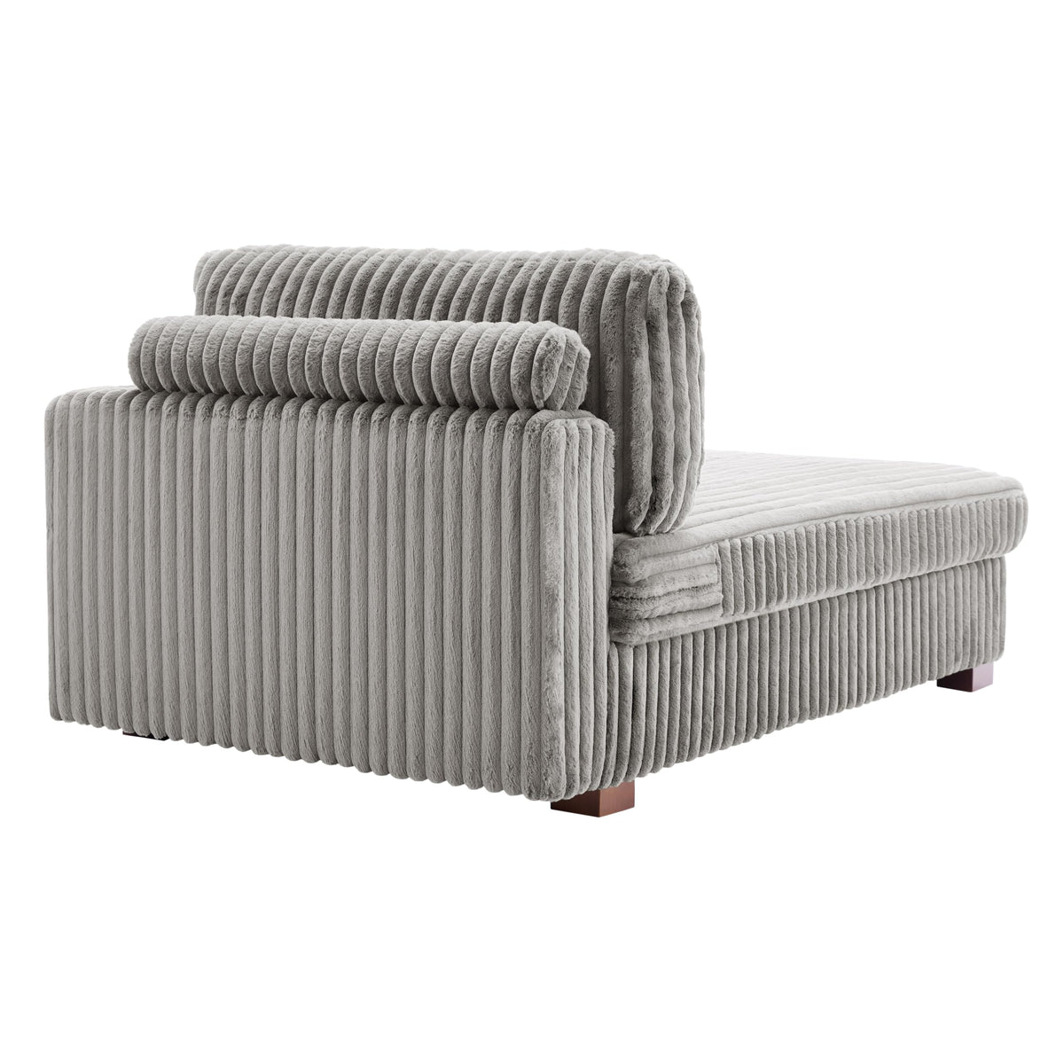 Oversized Faux Fur Upholstered Chaise Lounge Chair with Left Armrest P8236