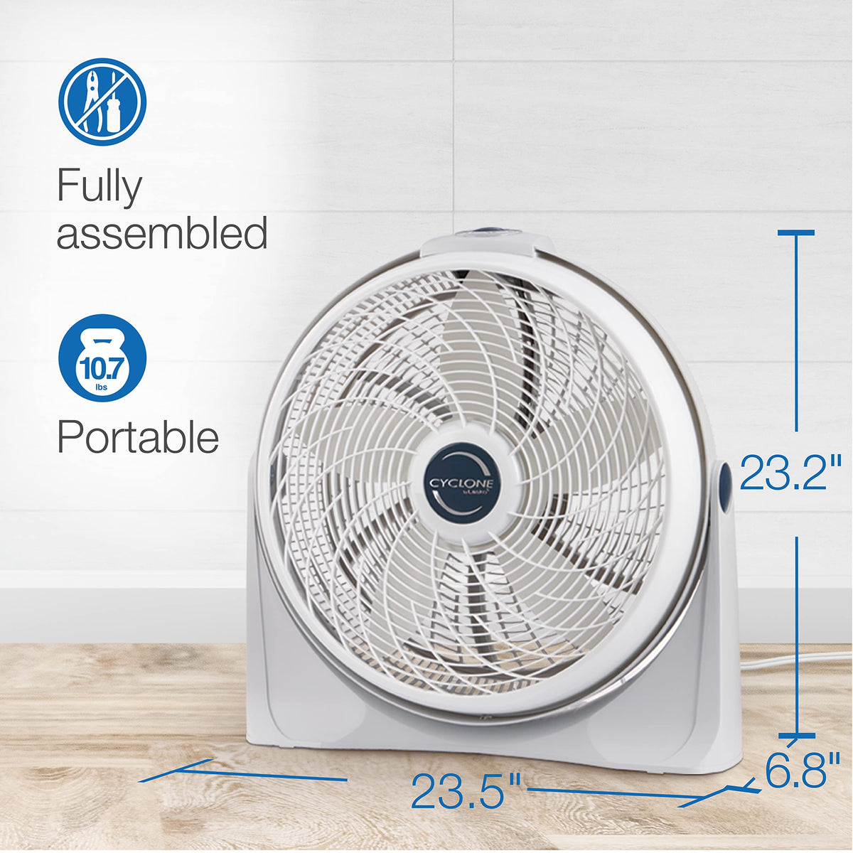 20 Inch 3-Speed Portable Pivoting Floor or Wall Mount Fan V75100