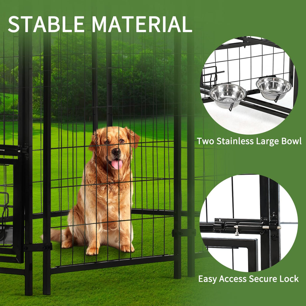 8'x4'x6' Outdoor Dog Kennel with Roof E614