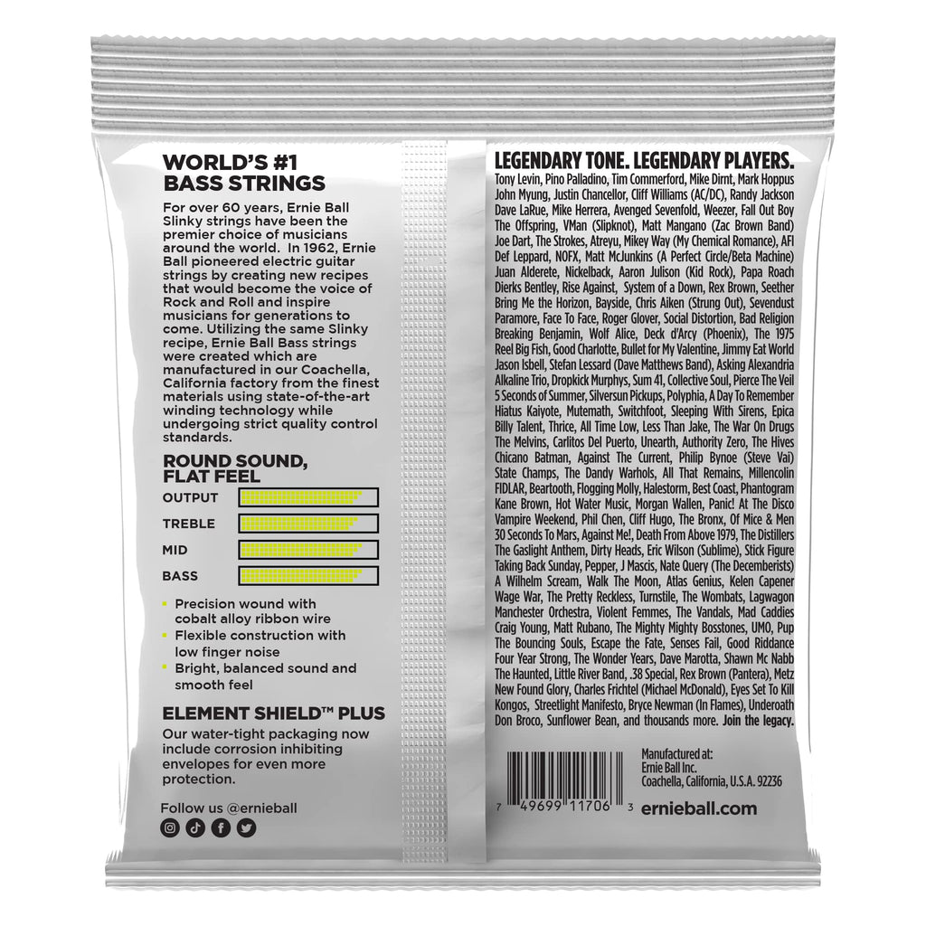 Flatwound Short Scale Electric Bass Strings 45-105 Gauge O887960