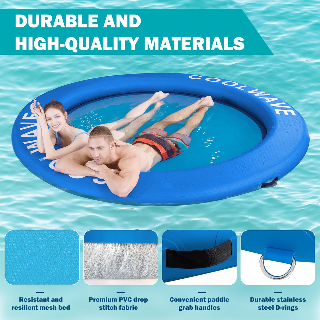 Inflatable Water Hammock Floating Dock with Cup Holders E705428