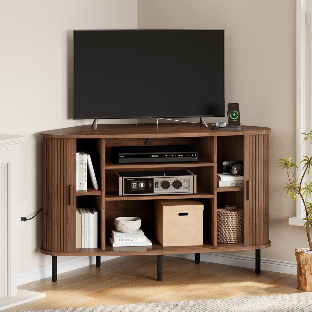 47" Walnut Corner TV Stand R10162