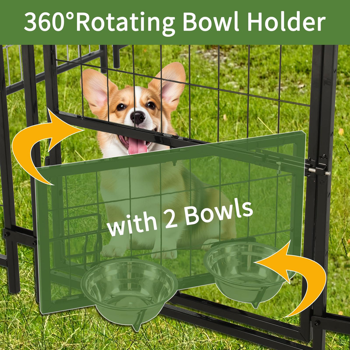 8'x4'x6' Outdoor Dog Kennel with Roof E614
