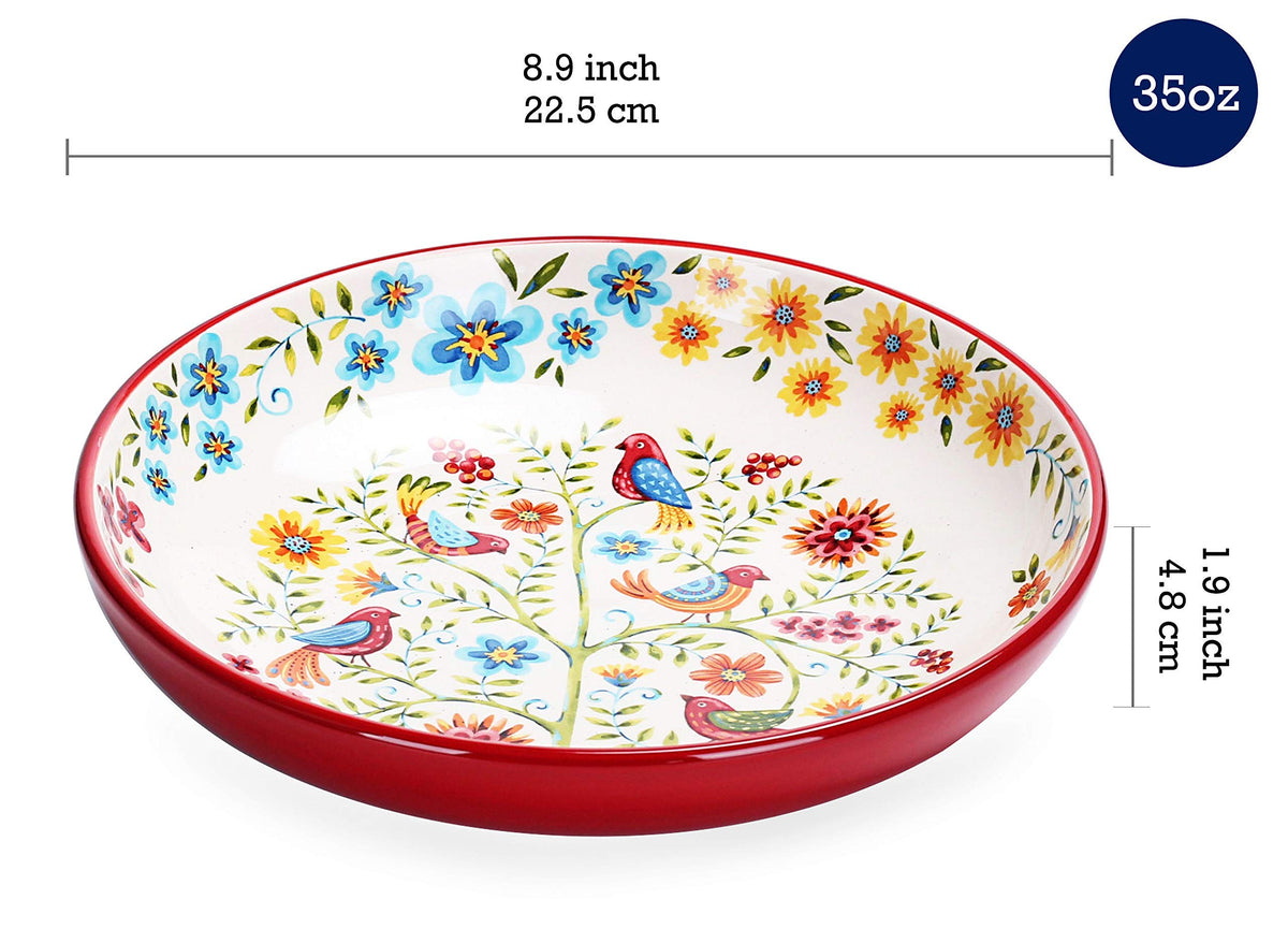Red Ceramic 16 pcs Dinnerware Set, Service for 4 U3389