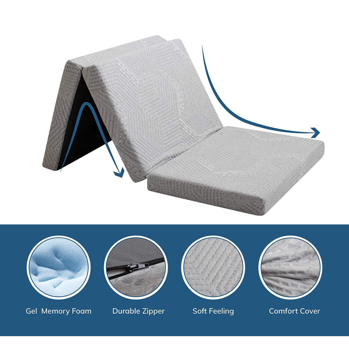 4 Inch Tri Folding Memory Foam Mattress E25657