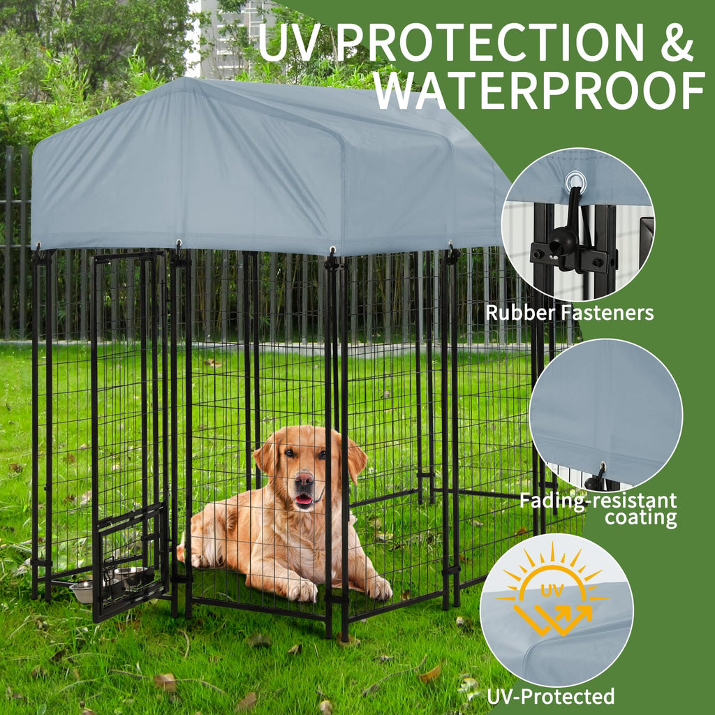 8'x4'x6' Outdoor Dog Kennel with Roof E614