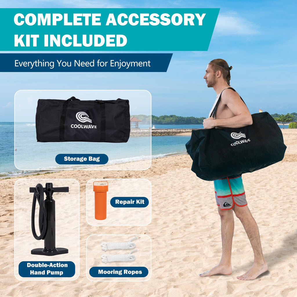 Inflatable Water Hammock Floating Dock with Cup Holders E705428