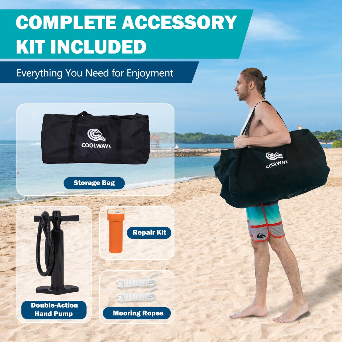 Inflatable Water Hammock Floating Dock with Cup Holders E705428