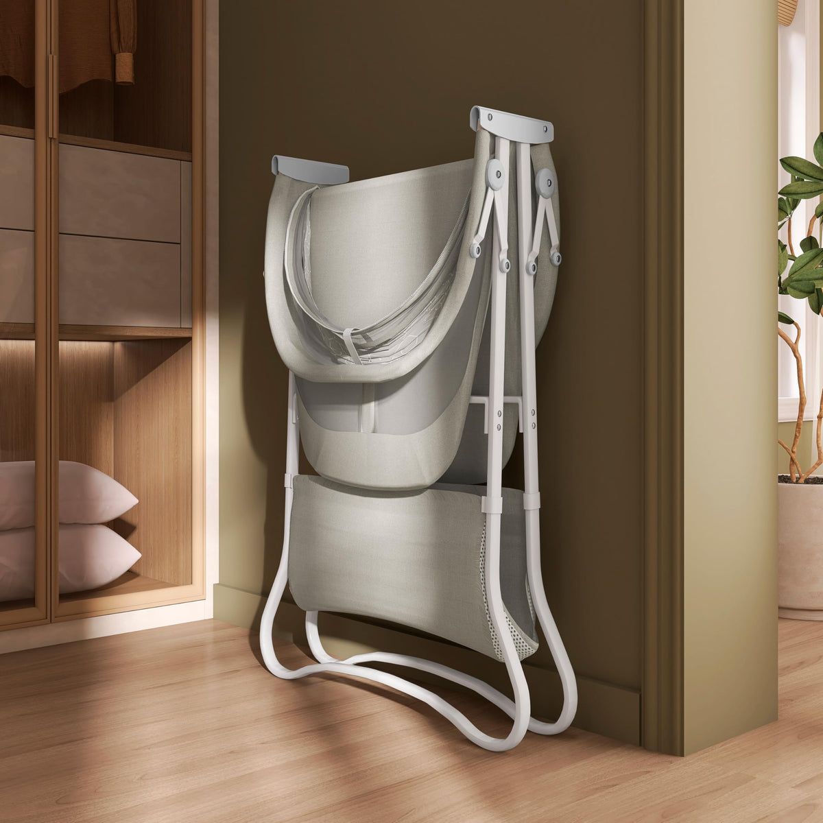 Portable Infant Bassinet, Double Mesh Canopy, Cool Grey Q281017