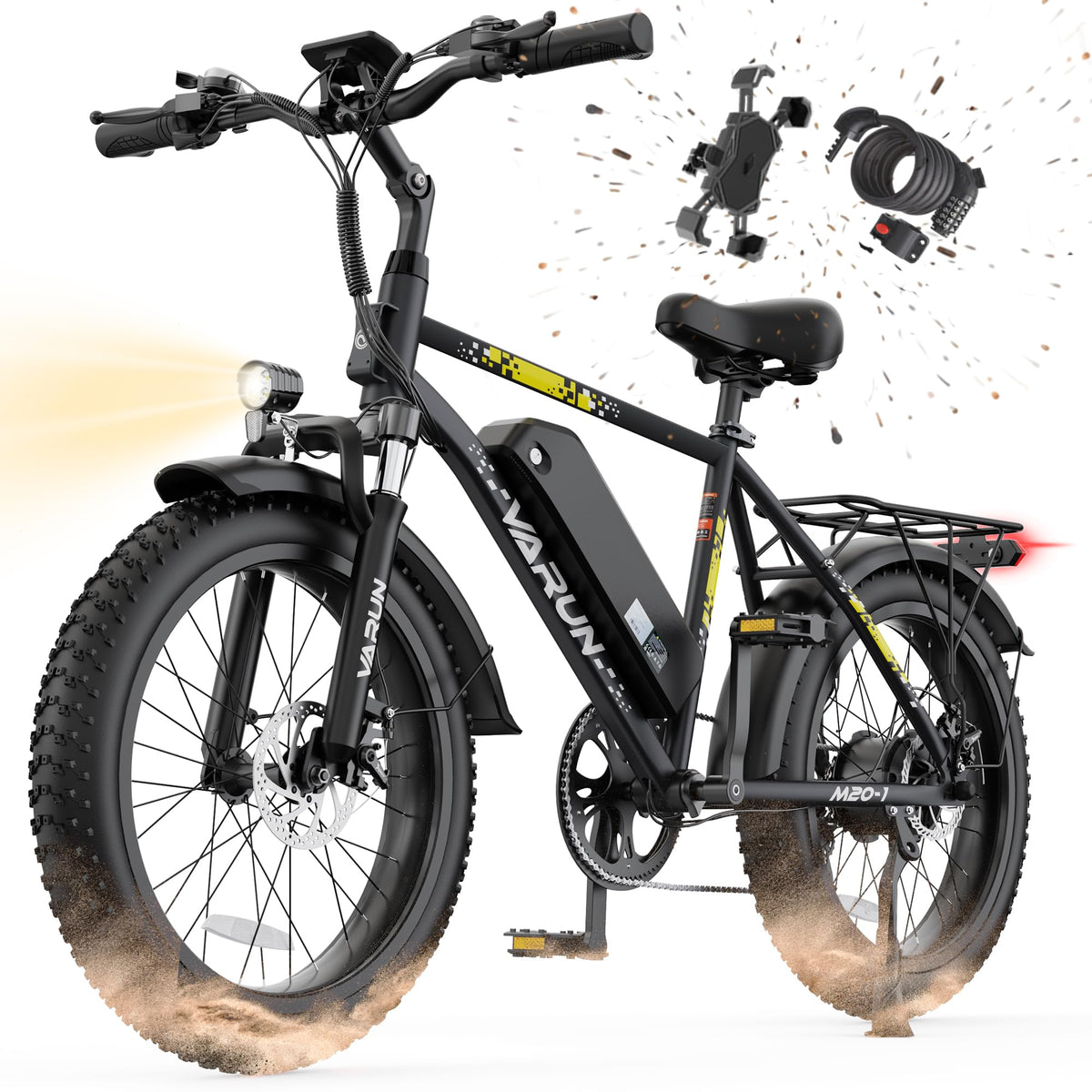 1000W Peak Motor 60+ Miles Fat Tire 20" Electric Bike S477
