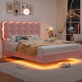 Full Size LED Bed Frame with Charging Station Headboard V9718
