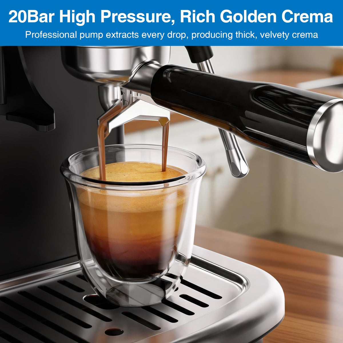 Espresso Machine with Grinder, PID & Programmable Settings, Black I3789