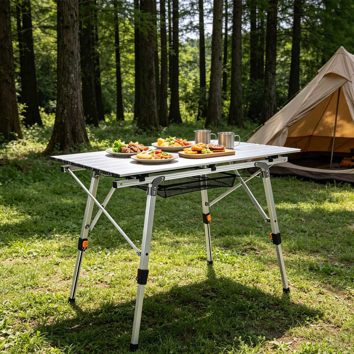 Lightweight Aluminum Folding Camping Table White F929