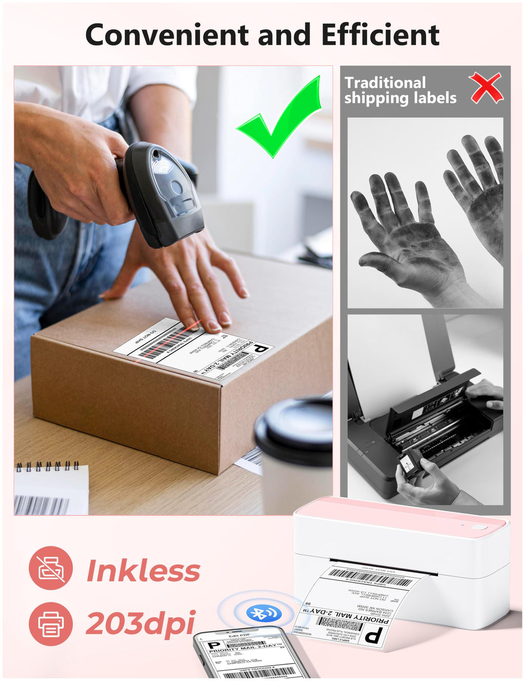 Bluetooth Thermal Label Printer A4377