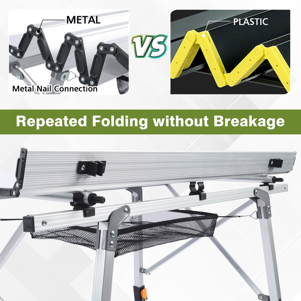 Lightweight Aluminum Folding Camping Table White F929