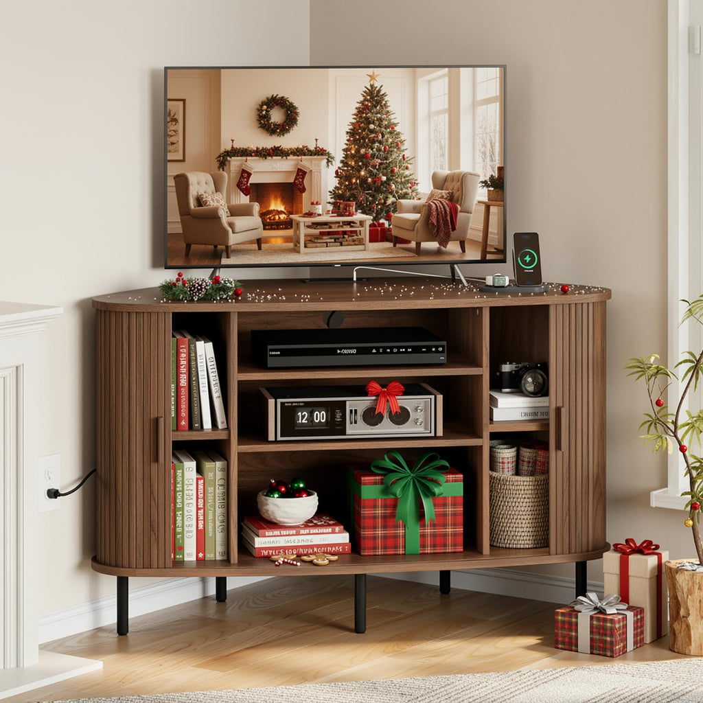 47" Walnut Corner TV Stand R10162