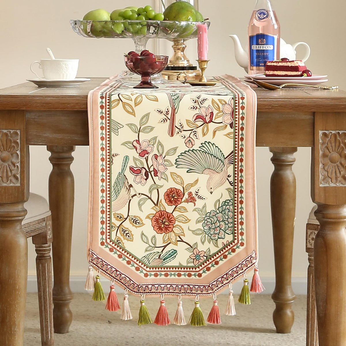 Vintage French Velvet Table Runner Z3841