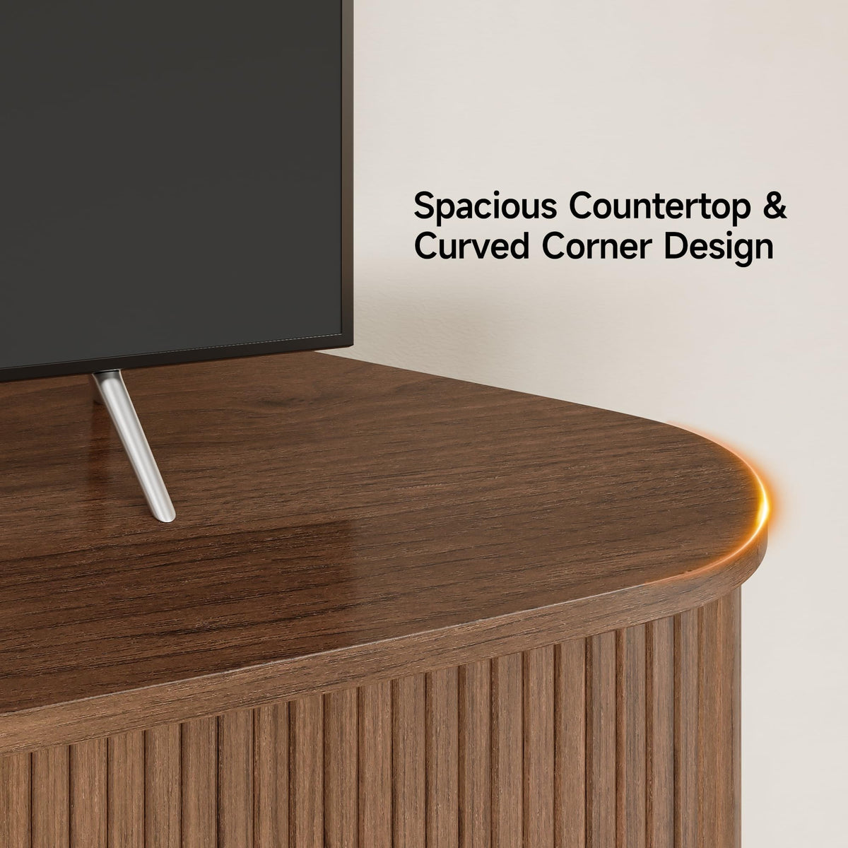47" Walnut Corner TV Stand R10162