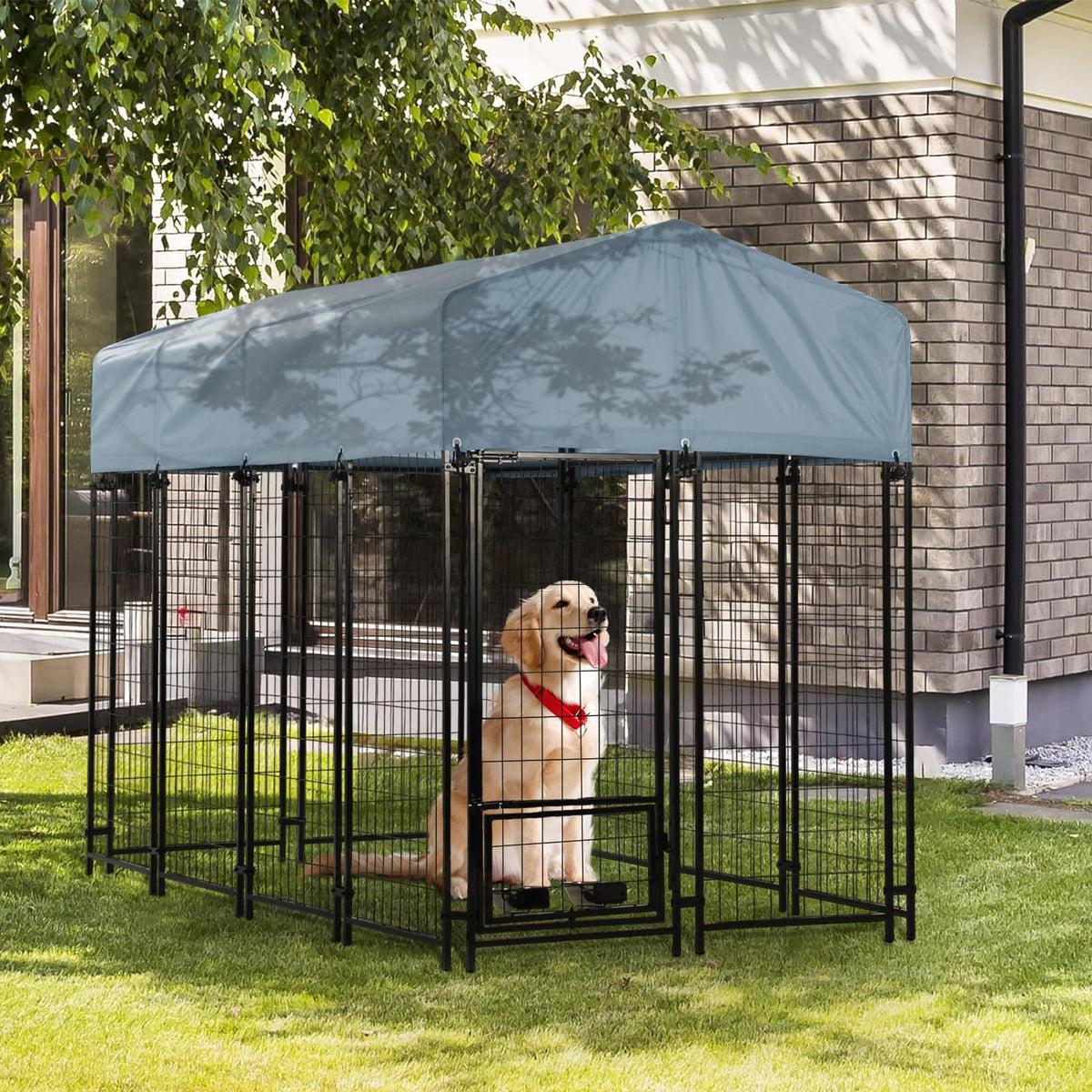 8'x4'x6' Outdoor Dog Kennel with Roof E614