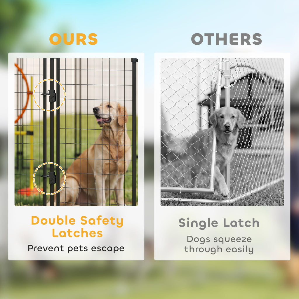 Outdoor Dog Kennel with Roof, 6' x 4' x 6' Heavy Duty Welded Wire Dog Playpen Enclosure X89614