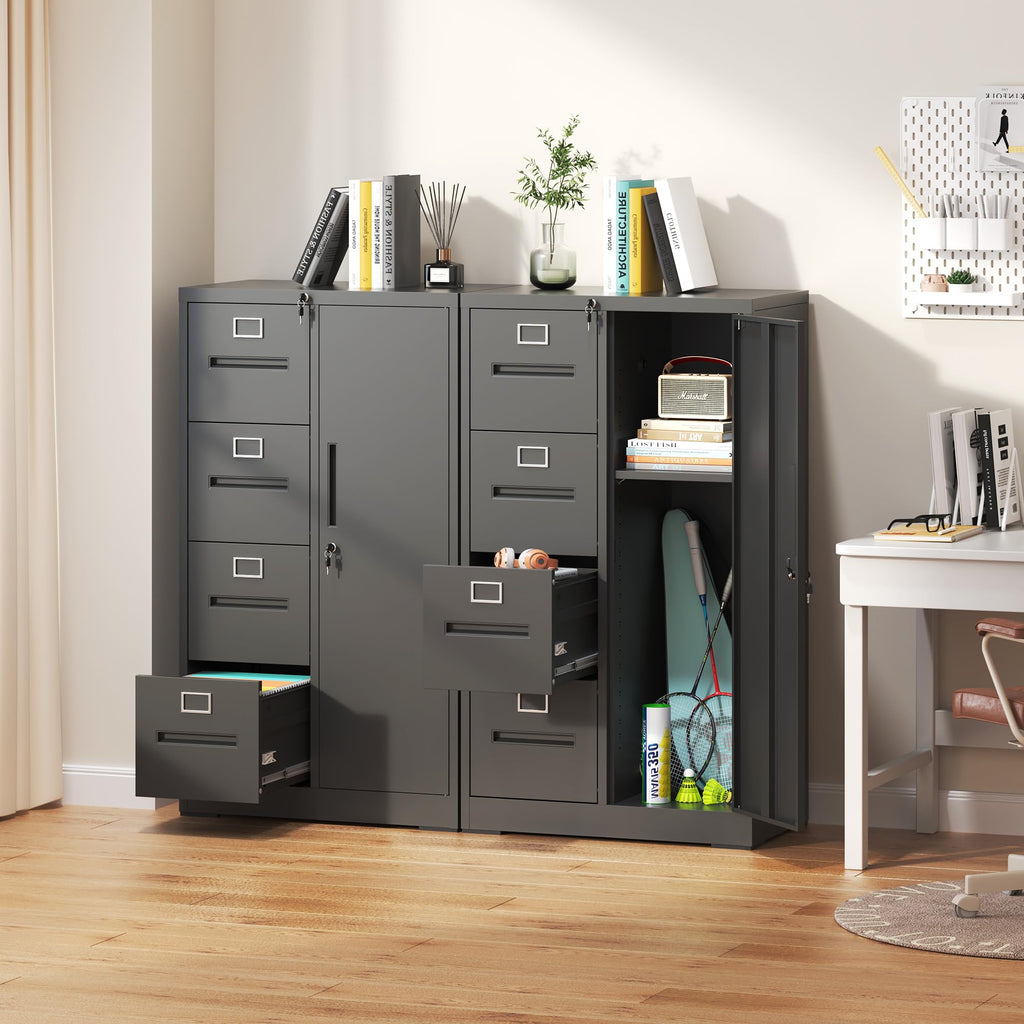 4 Drawer Metal File Cabinet with Lock E1326