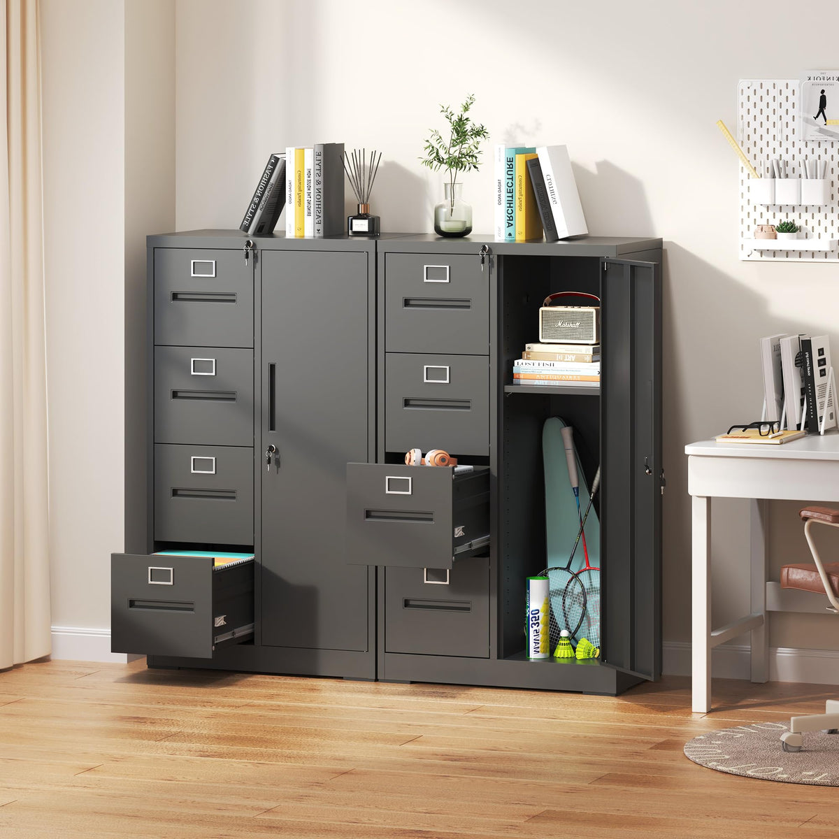 4 Drawer Metal File Cabinet with Lock E1326