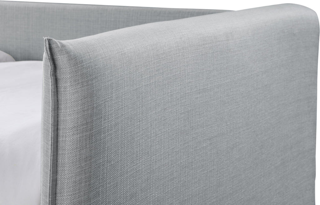 Light Grey Linen Textured Twin Daybed with Trundle W625365