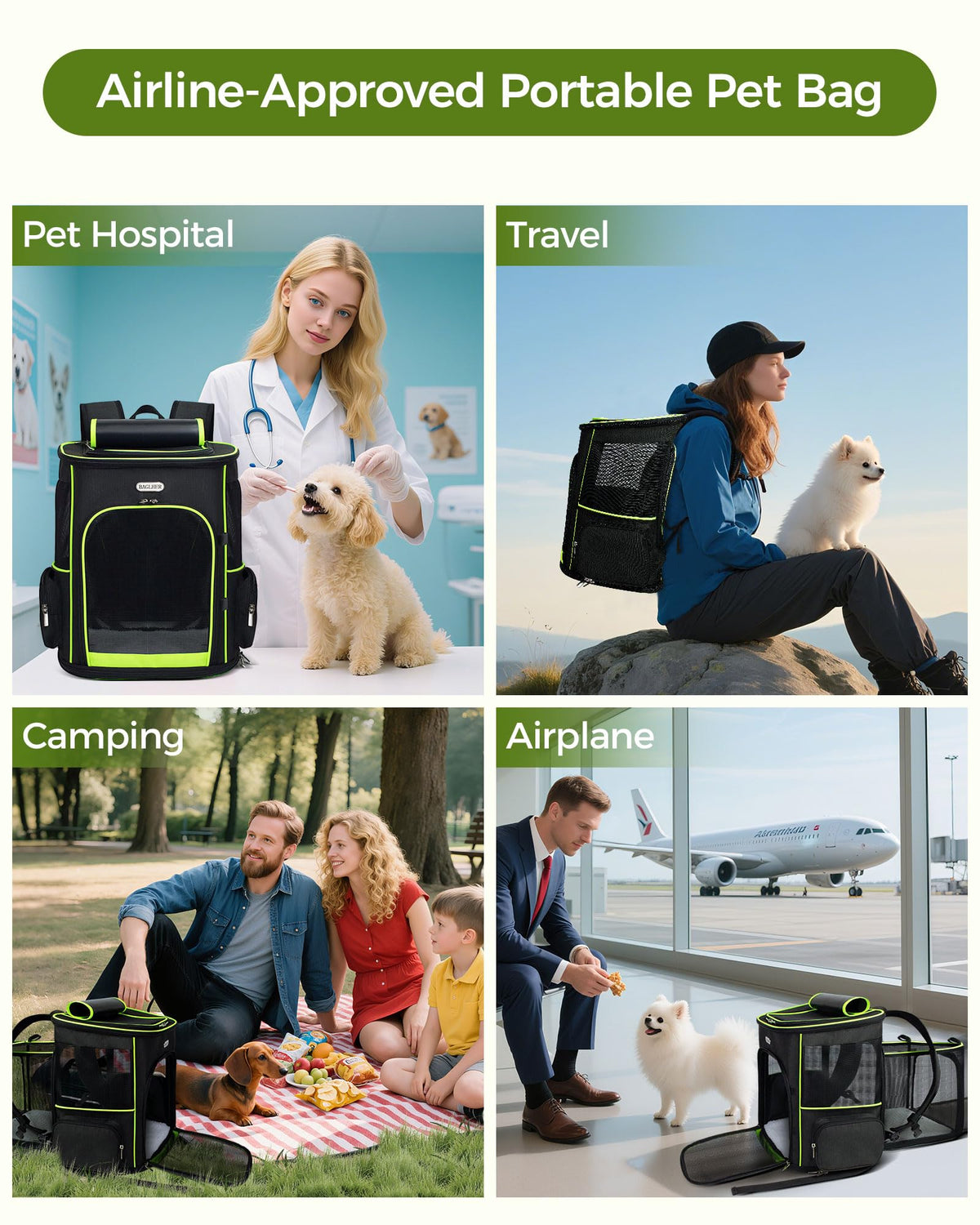 Expandable Cat Carrier Backpack with Breathable Mesh D870