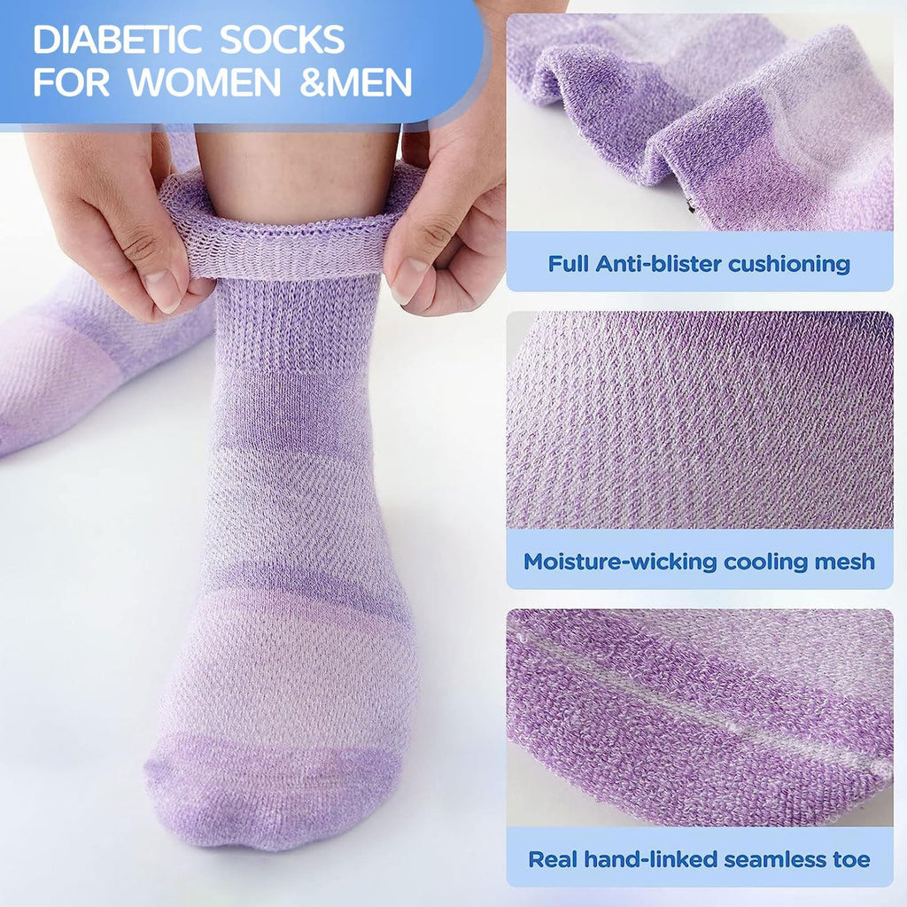 Bamboo Viscose Non Binding Ankle Socks 6 Pairs W3070