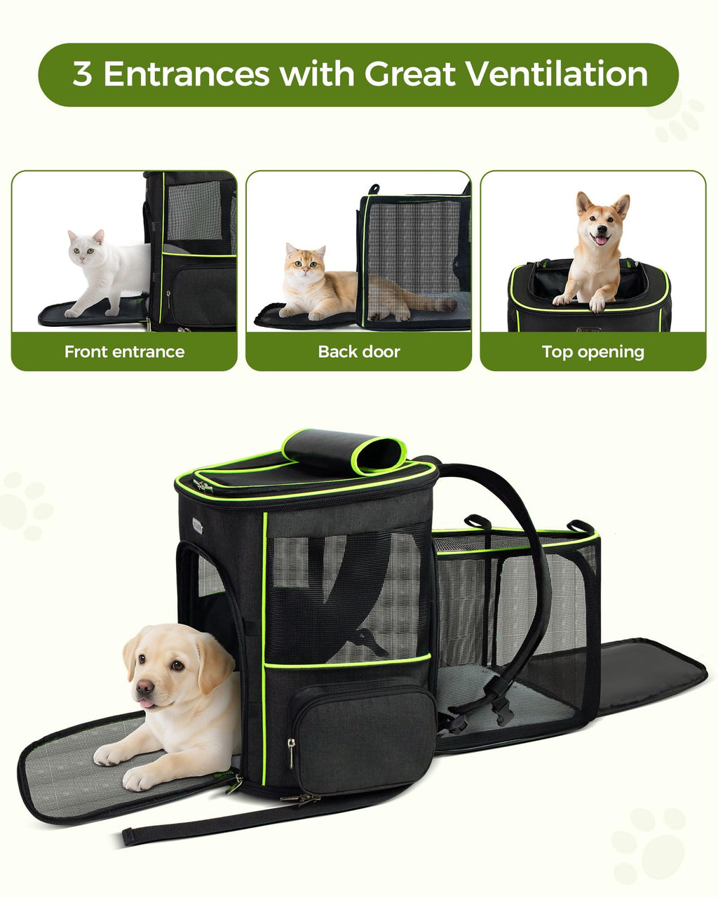 Expandable Cat Carrier Backpack with Breathable Mesh D870