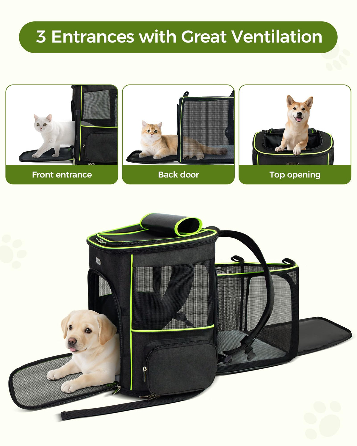 Expandable Cat Carrier Backpack with Breathable Mesh D870