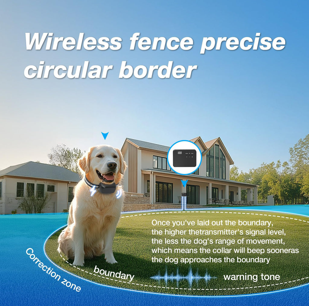 Electric Dog Fence Containment System with Waterproof Training Collar F5796