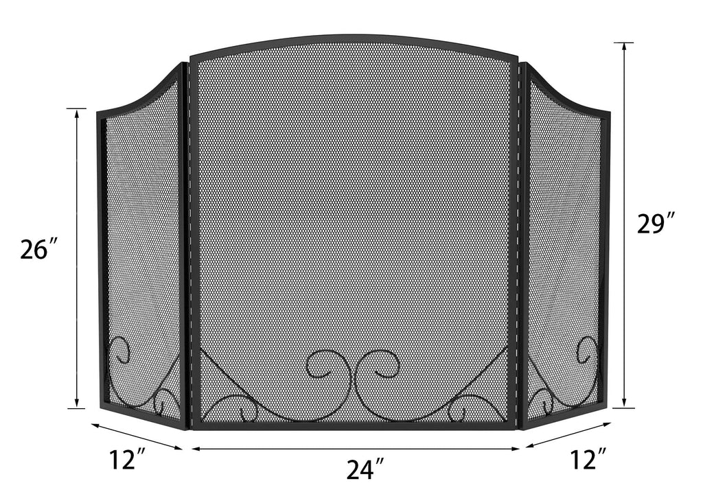 Black Wrought Iron Fireplace Screen X478649