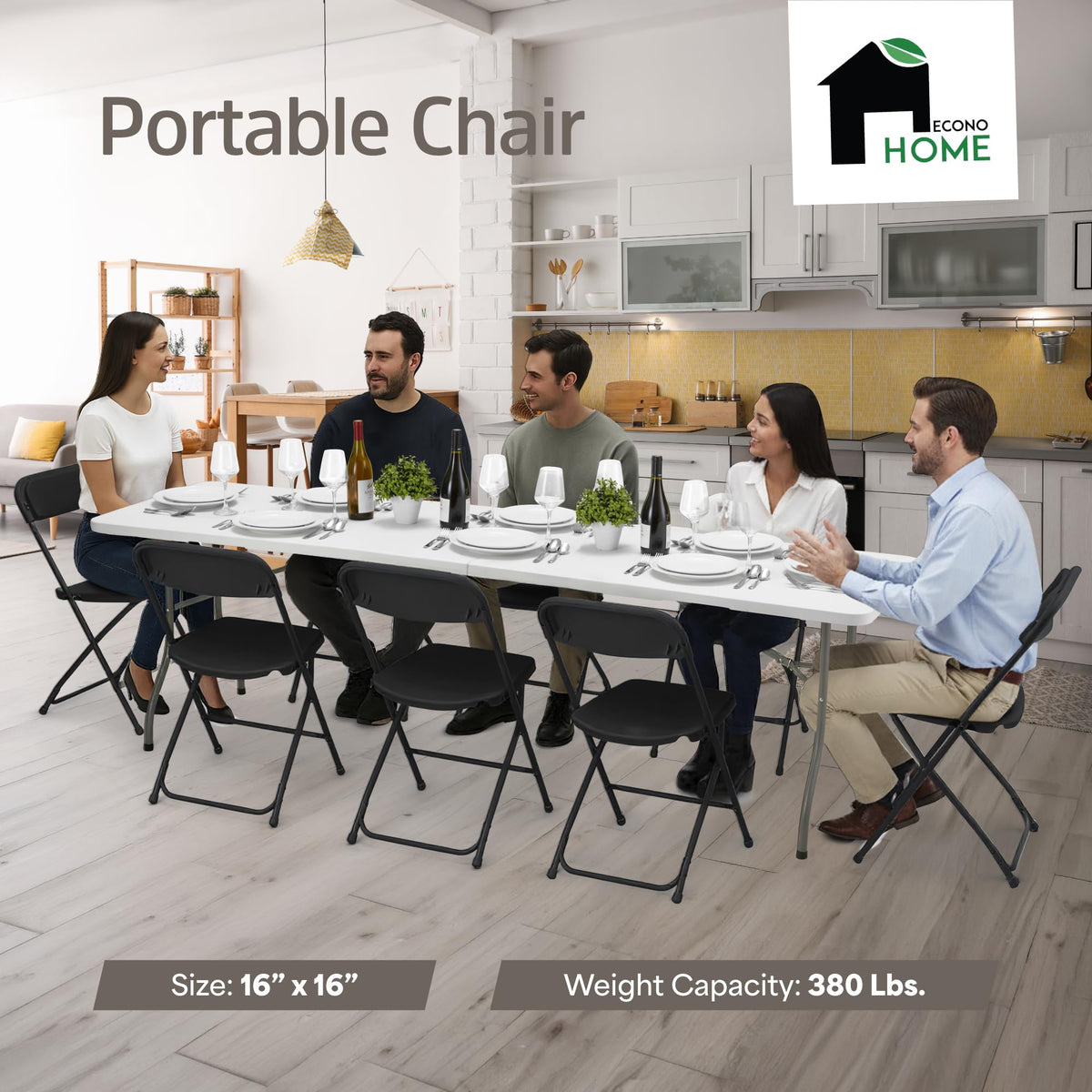 10 Pack Black Plastic Folding Chairs I592