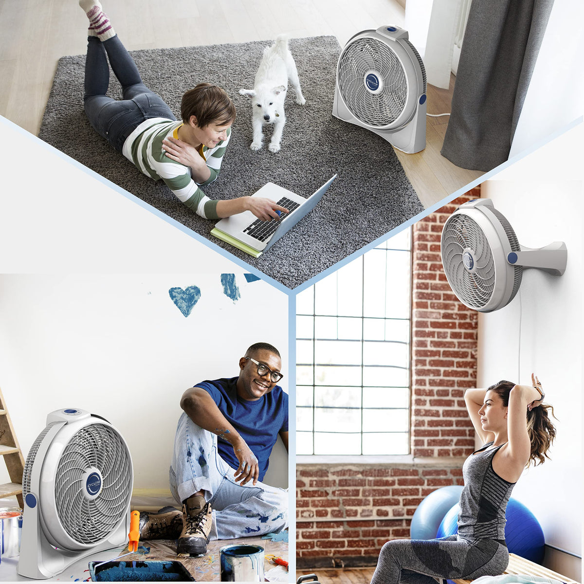 20 Inch 3-Speed Portable Pivoting Floor or Wall Mount Fan V75100