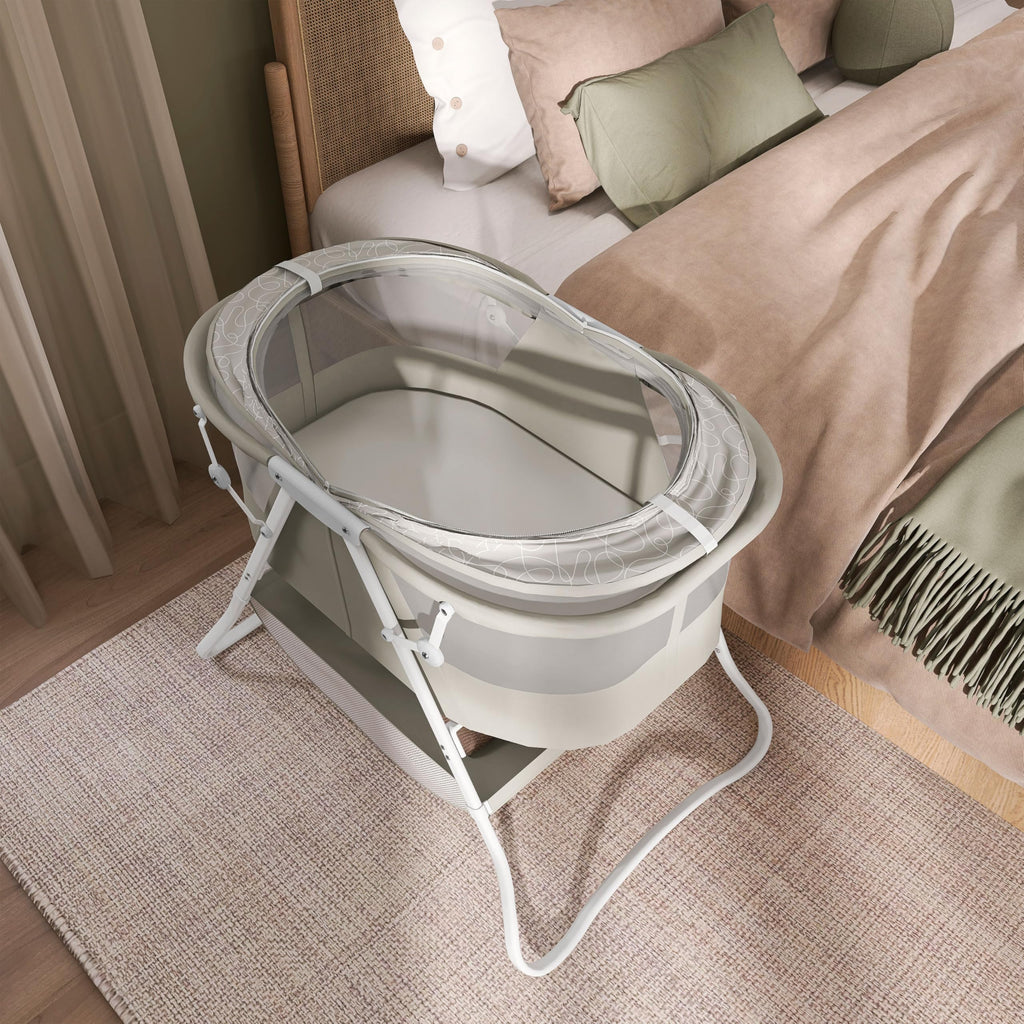 Portable Infant Bassinet, Double Mesh Canopy, Cool Grey Q281017