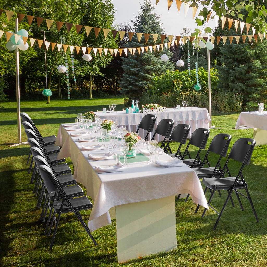Dark 4 Pack HDPE Folding Chairs with Steel Frame Y303