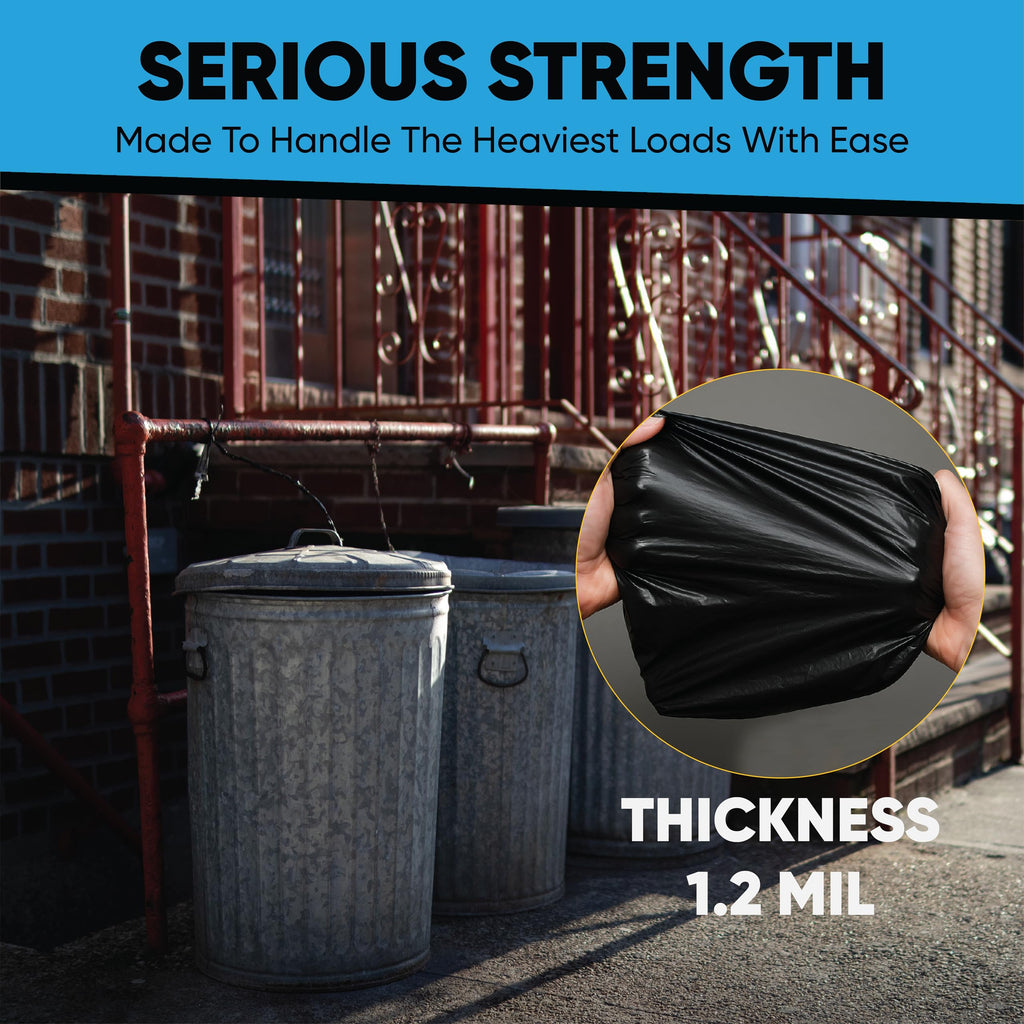 45 Gallon Heavy Duty Black Trash Bags 100 Count C1087