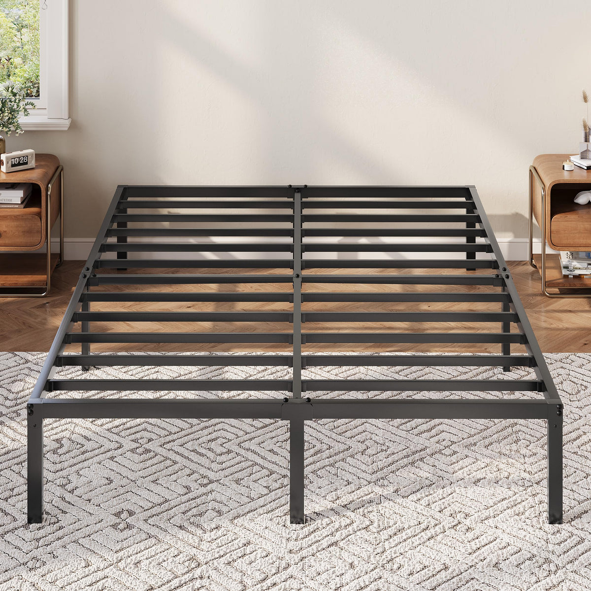 Queen 12 Inch Metal Bed Frame with Storage Space O464498
