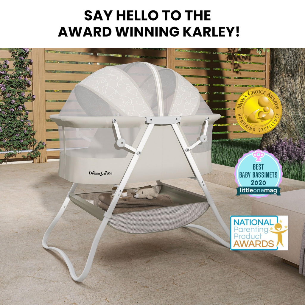 Portable Infant Bassinet, Double Mesh Canopy, Cool Grey Q281017