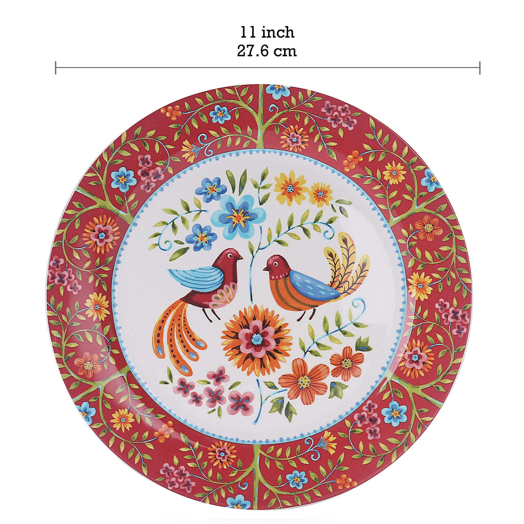 Red Ceramic 16 pcs Dinnerware Set, Service for 4 U3389