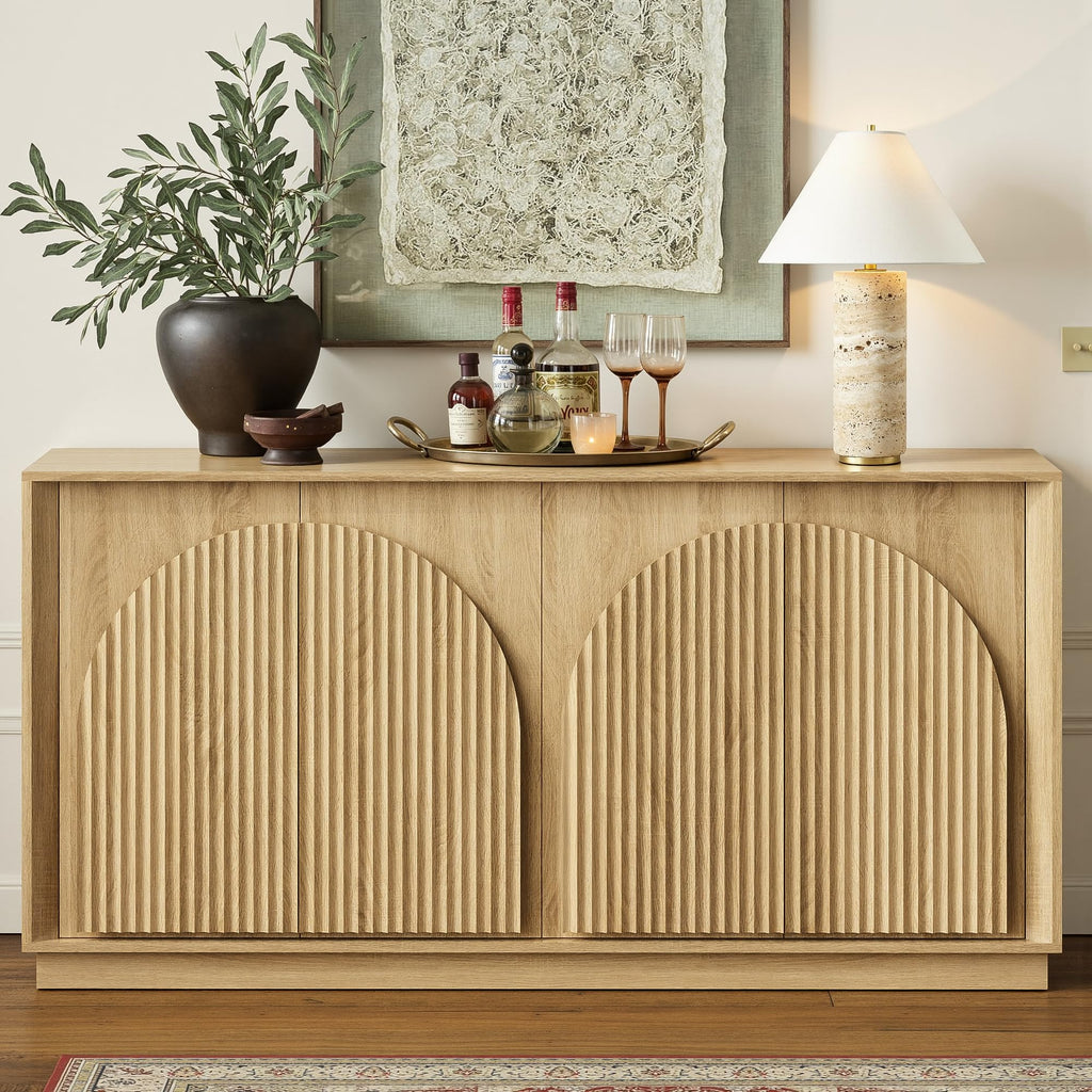 65" Oak Sideboard Buffet Cabinet with Storage T512338